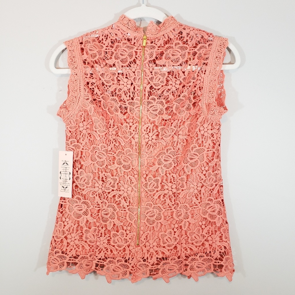 Anthro| Nanette Lepore Sleeveless Lace top - Picture 4 of 7